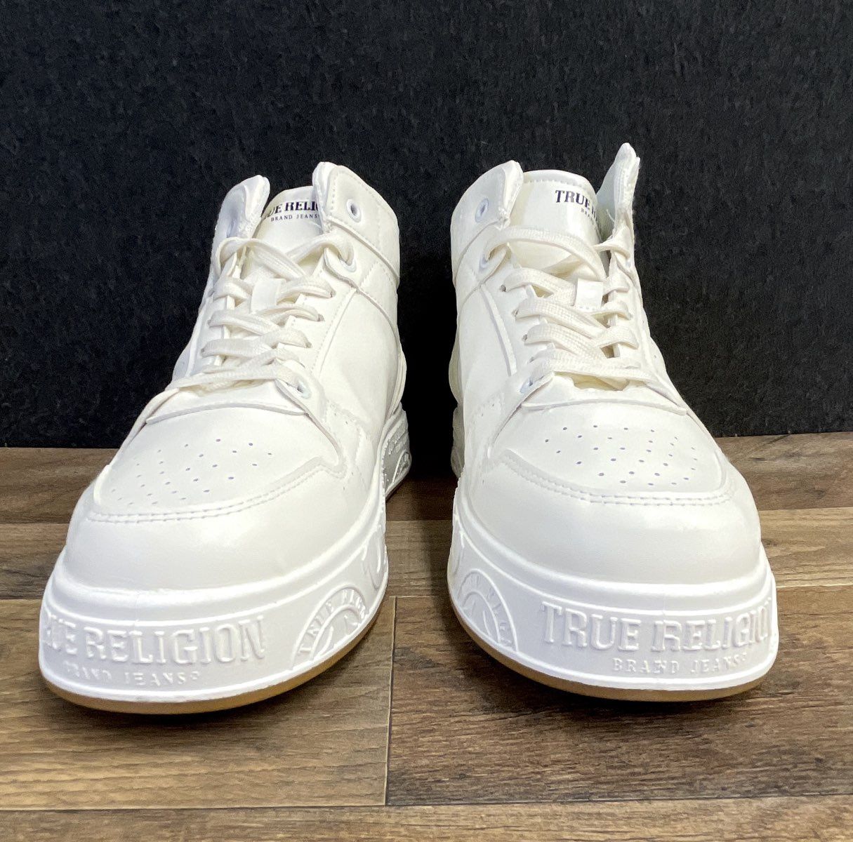 True Religion Men's White Gum Classic High Top Sneakers Size 11