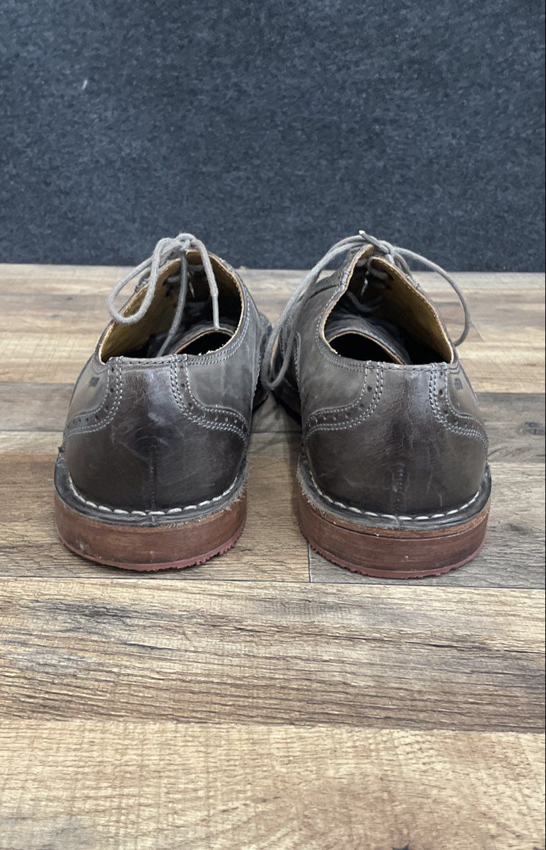 Sebago Brattle Charcoal Gray Leather Wingtip Oxford Shoes Men's Size 11.5D