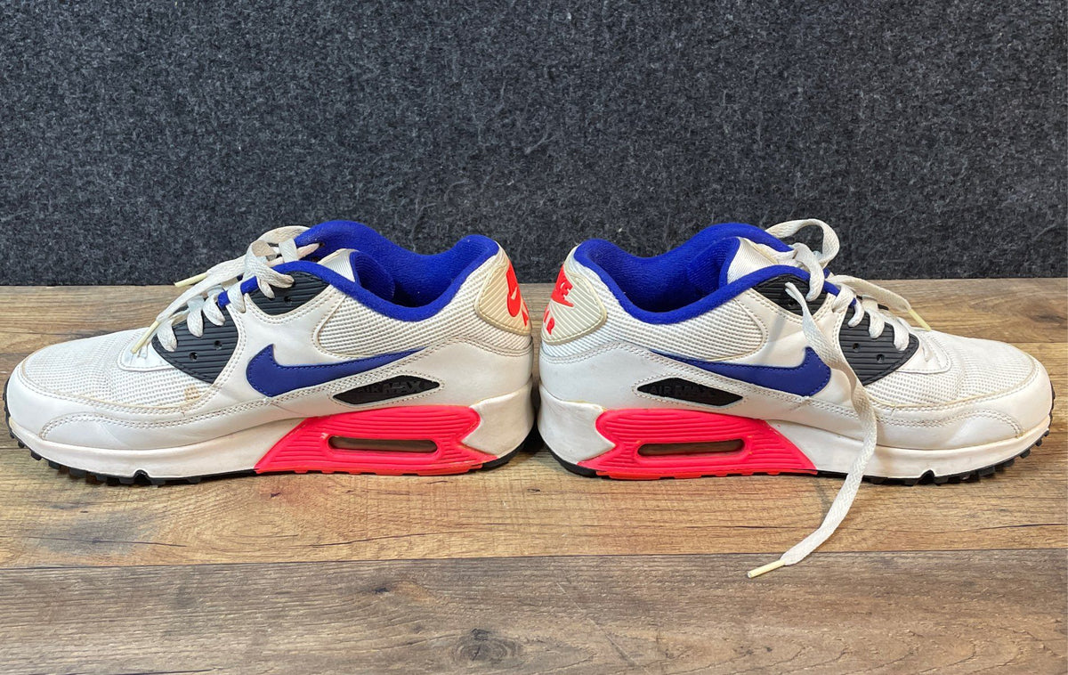 Nike Air Max 90 Essential White Deep Royal Blue Hyper Pink Size 8