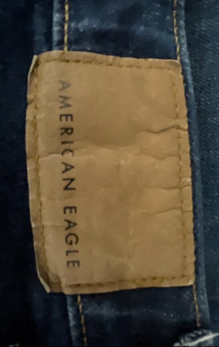 American Eagle Men's Air Flex+ Blue Slim Straight Faded Jeans 28x32 Small