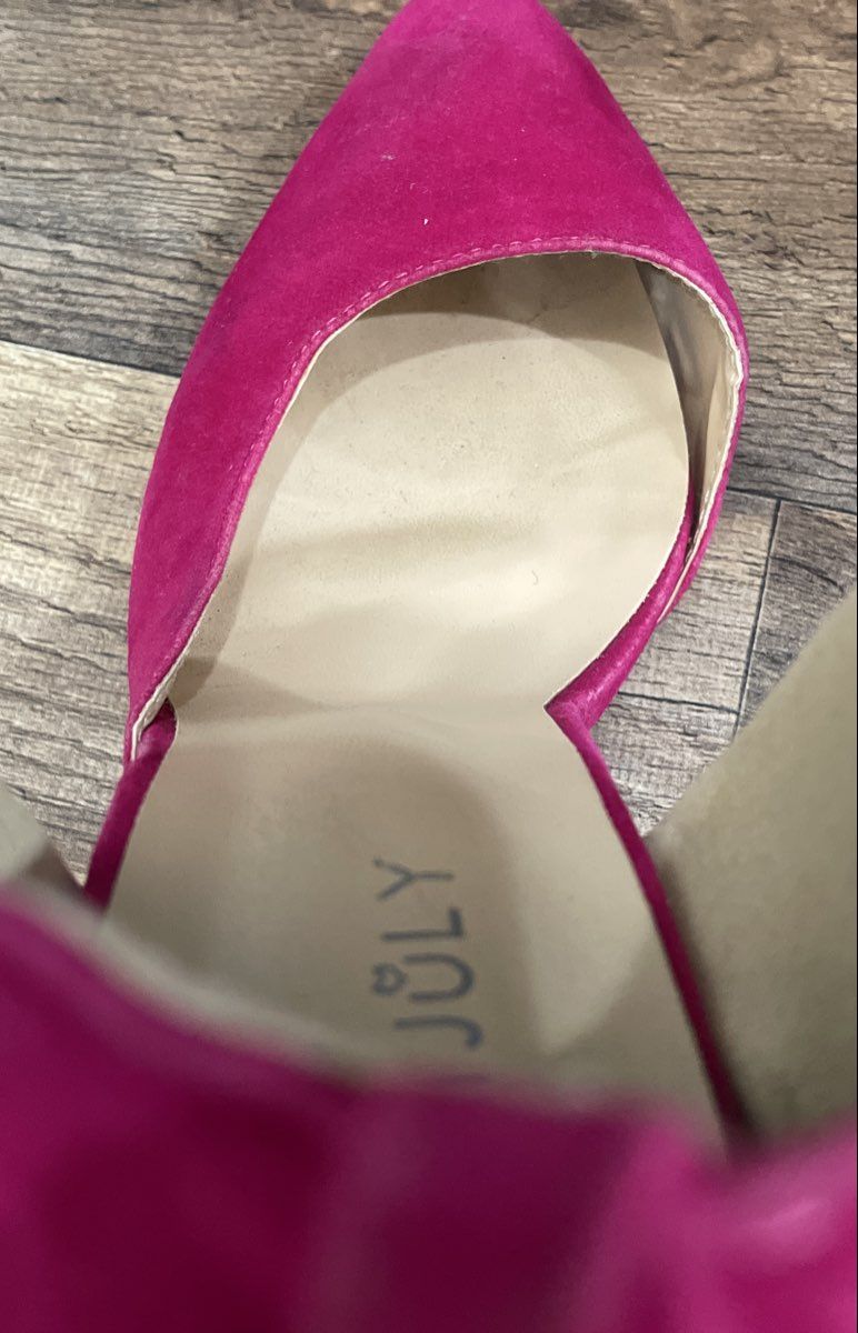 MM July Purple Pointed Toe Bow Ankle Strap Pumps High Heels Size 40