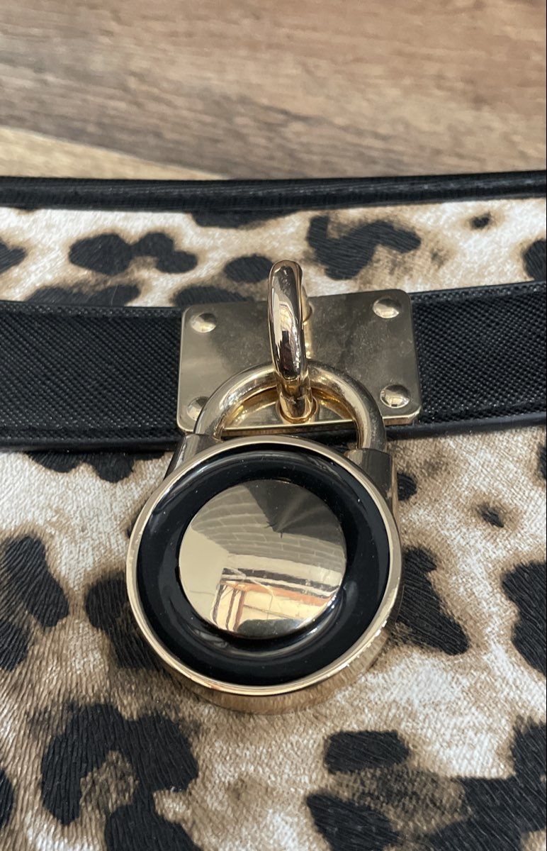 Dasein Cheetah Print Black Leather Satchel Purse and Wallet Set Lot of 2