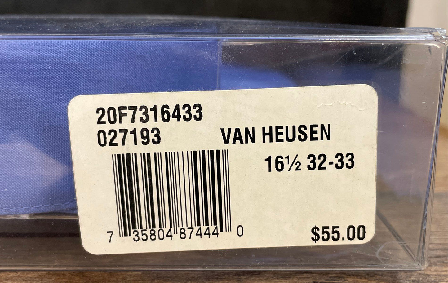 Van Heusen Men's Dress Shirt Tie Combo Blue Wrinkle Free Poplin NWT Sz 16.5