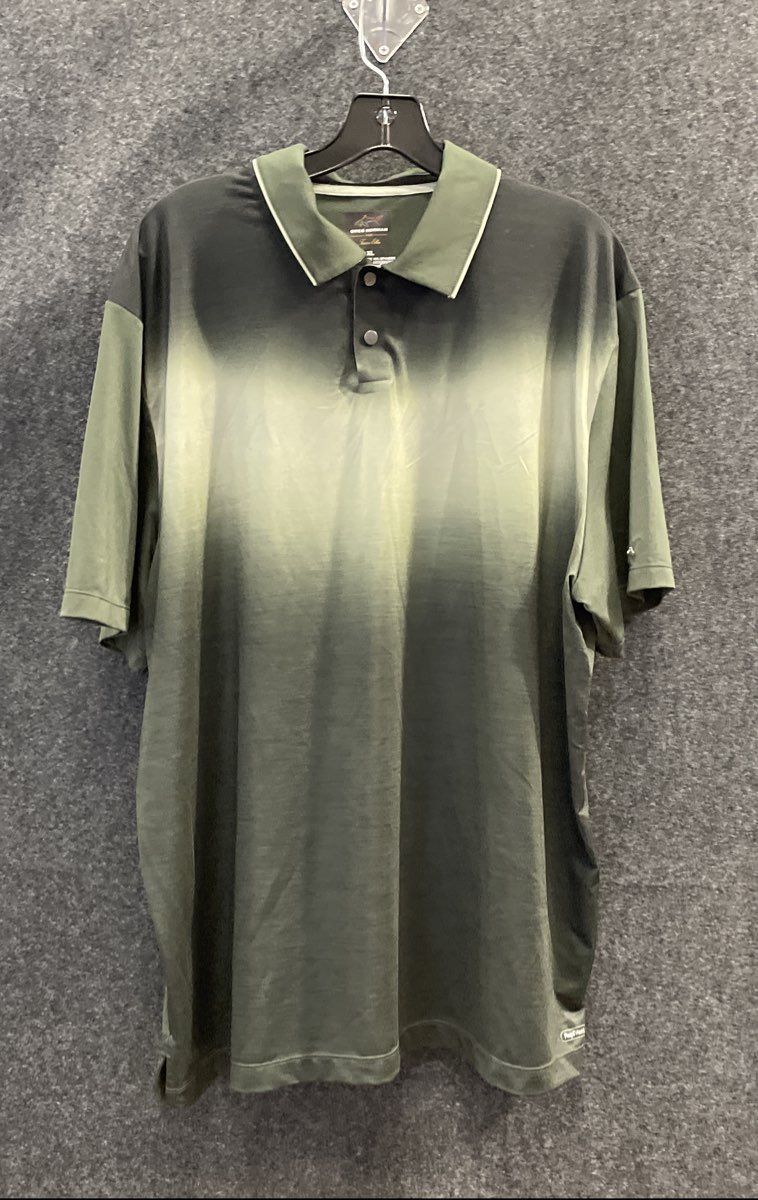 Greg Norman for Tasso Elba Men's Green Ombre Performance Golf Polo Shirt Sz XL