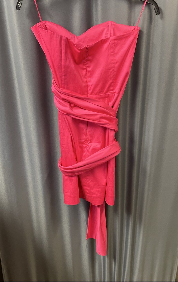 French Connection Women's Raspberry Florida Summer Strapless Sash Dress NWT Sz 4