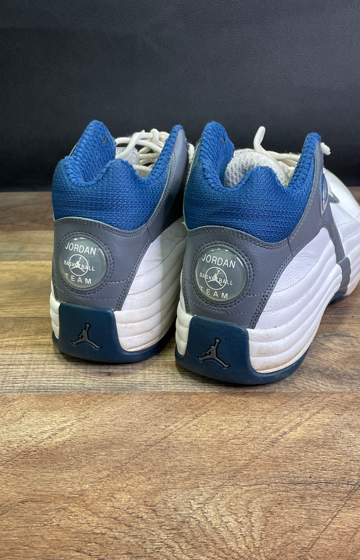 Nike Air Jordan Jumpman Team II White Wolf Grey University Blue Men's Size 10