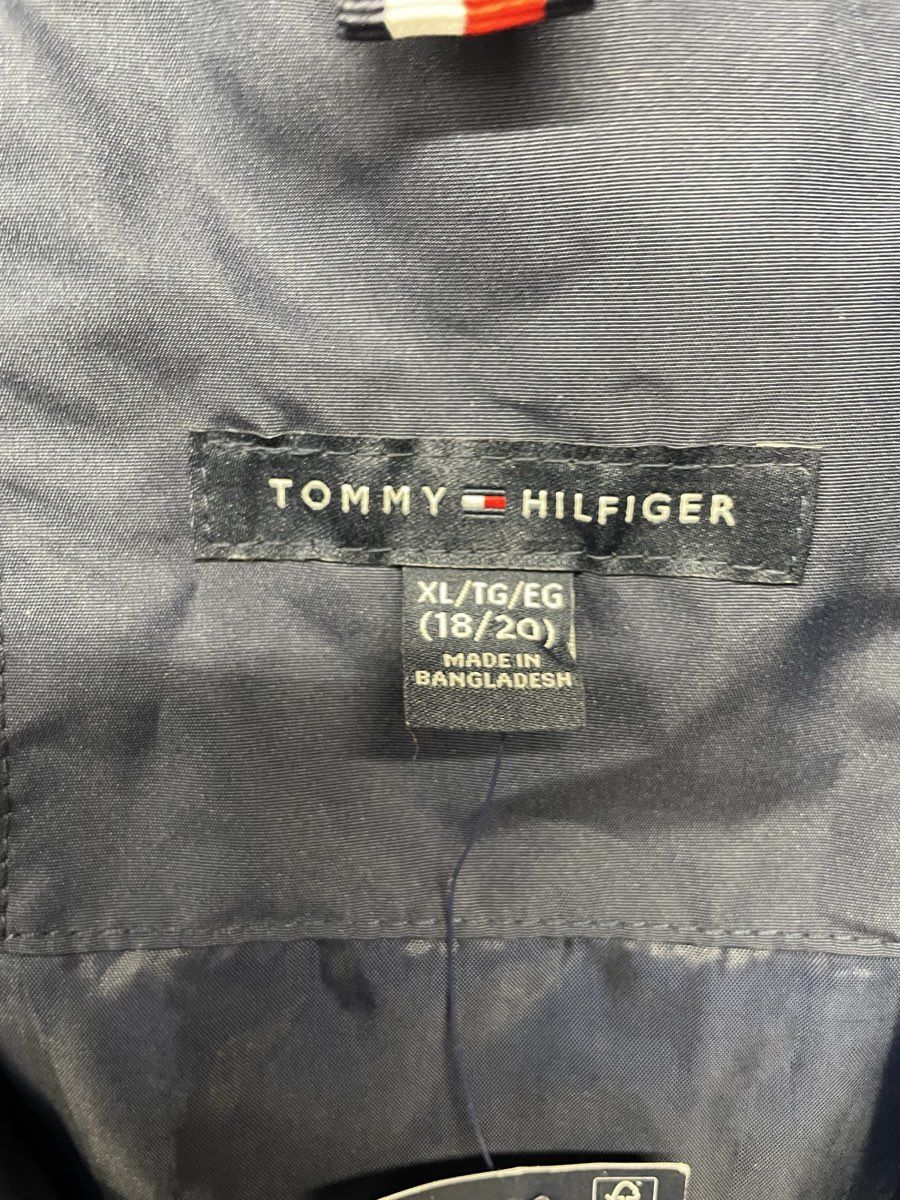 Tommy Hilfiger Boy's Navy Blue Red Popover Windbreaker Jacket XL 18/20 NWT