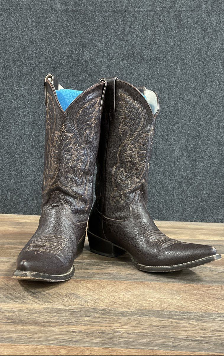 Pistolero Brown Pebbled Leather Western Cowboy Boots Goodyear Welted Size 26