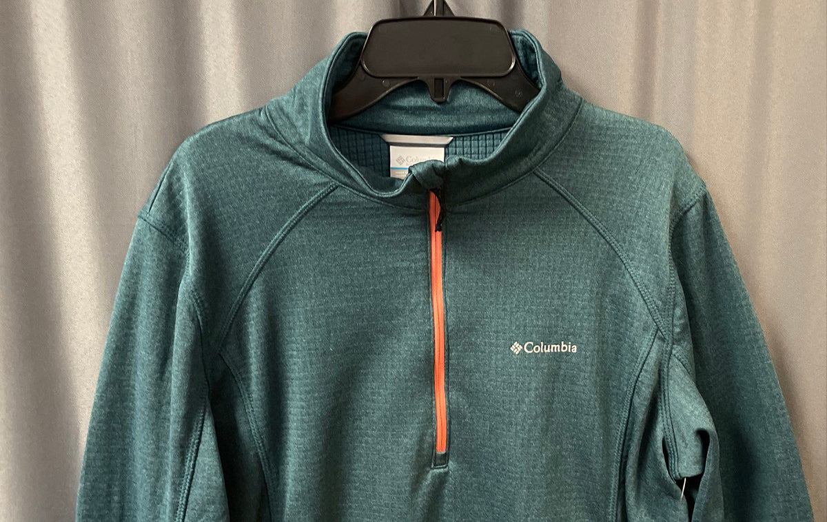 Columbia Women's Rowell Junction Half Zip Pullover Teal Active Fit Sz L NWT