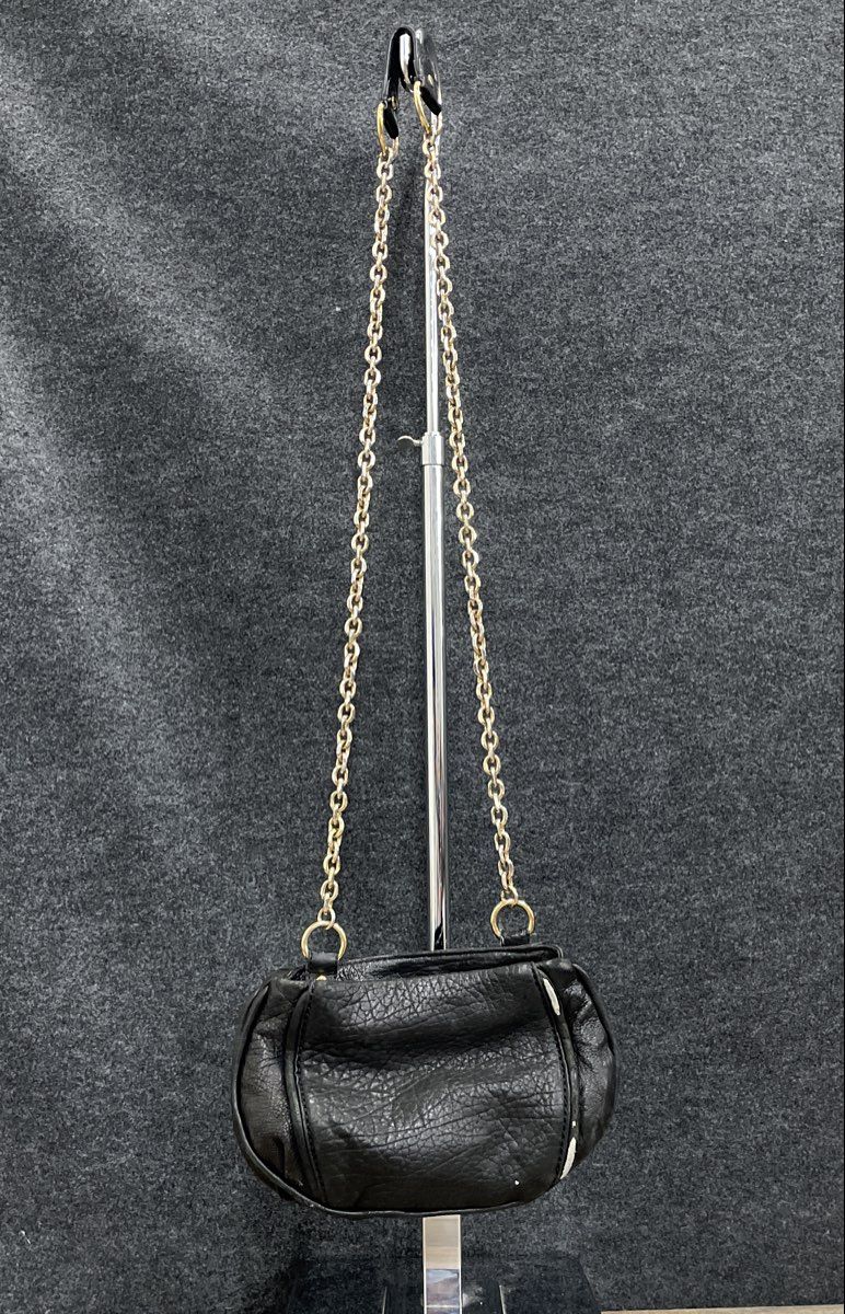 Juicy Couture Black Leather Small Crossbody Bag Gold Chain Strap