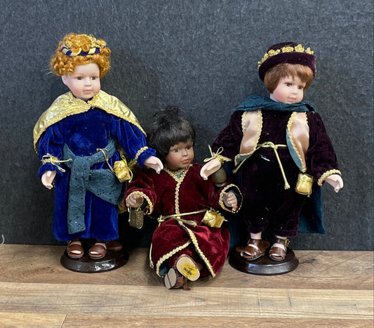 Vintage Seymour Mann Three Wise Men Magi Porcelain Doll Lot of 3 Nativity