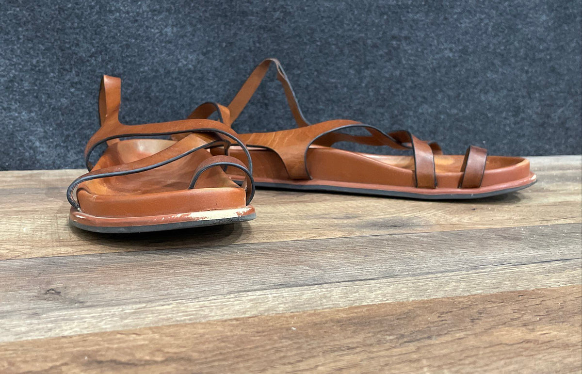 Steve Madden Brown Strappy Toe Loop Slingback Sandals Women's Size 8M