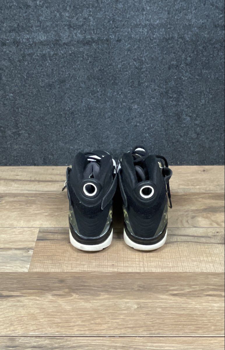Nike Air Jordan 8.0 Black White Metallic Gold Youth Sneakers Size 6Y