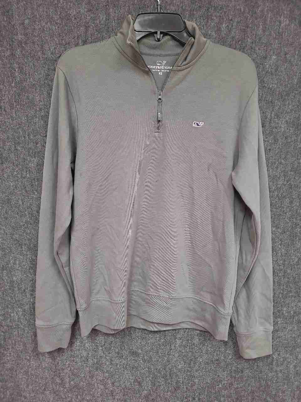 Vineyard Vines Men's Gray Cotton Quarter Zip Pullover Sweatshirt Sz XS