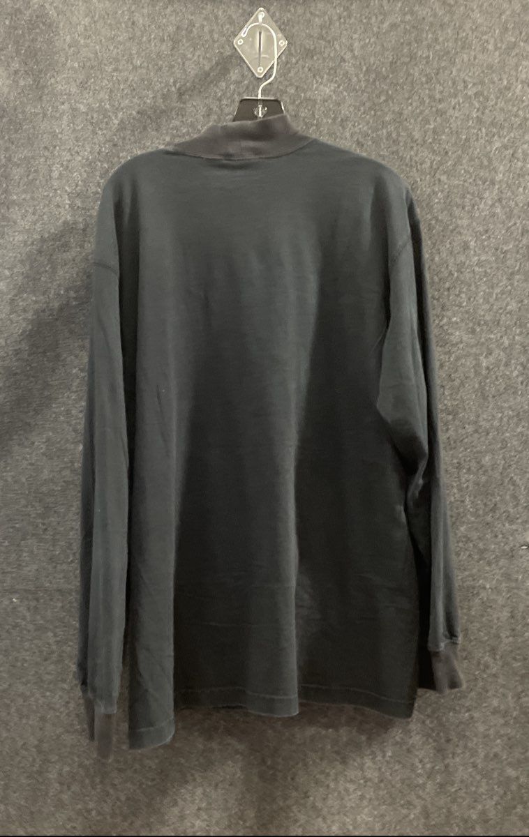 Eddie Bauer Men's Black Mock Neck Long Sleeve Cotton Shirt Sz XL