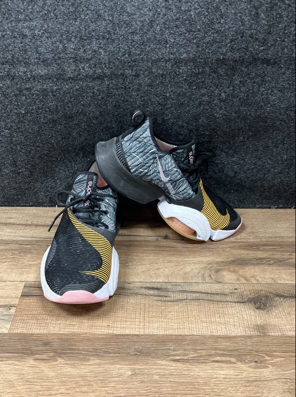 Nike Air Zoom SuperRep Black White Pink Yellow Training Shoes Women's Size 9