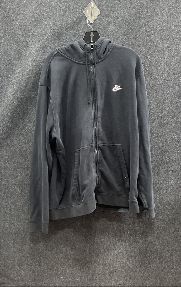 Nike Men's Black Full Zip Fleece Hoodie Sportswear Club Size XXL