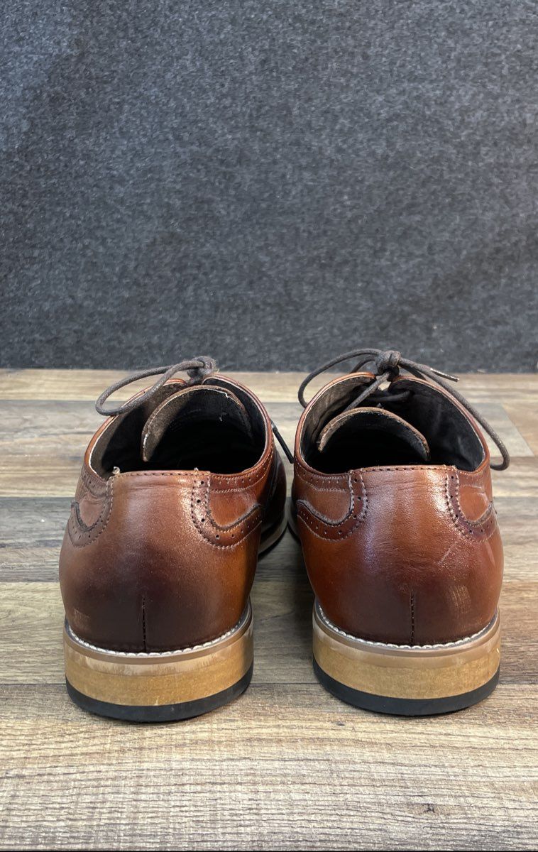 Stacy Adams Dunbar Wingtip Cognac Brown Leather Oxfords Size 12