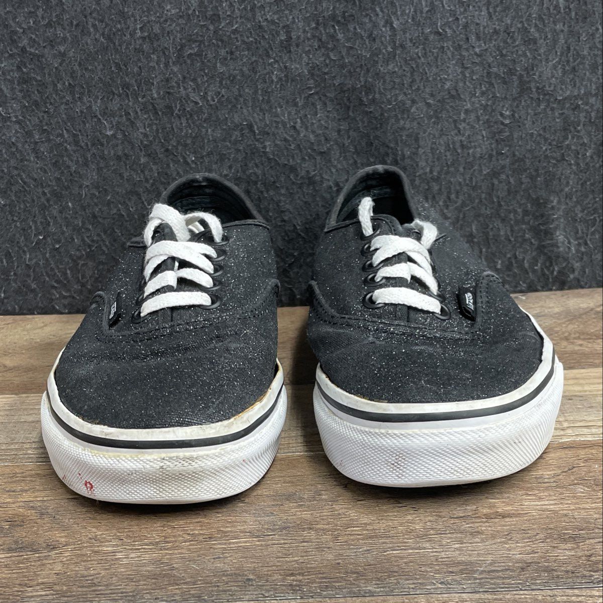 Vans Authentic Black Glitter Low Top Sneakers Women's Size 8 Men's 6.5