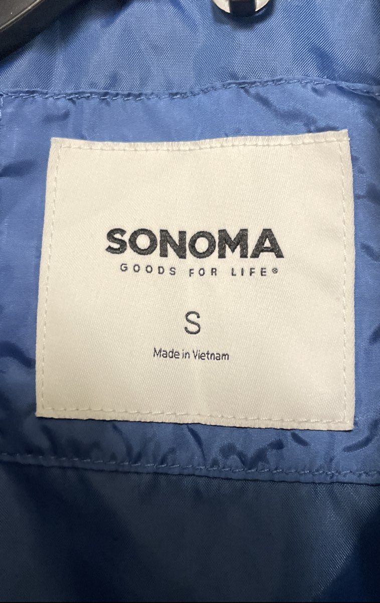 Sonoma Goods For Life Light Blue Quilted Puffer Vest Full Zip Mock Neck Sz S