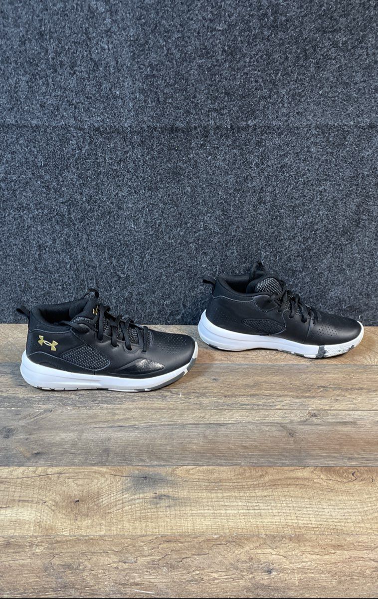 Under Armour Jet '21 Black Gold Youth Basketball Shoes Size 5Y