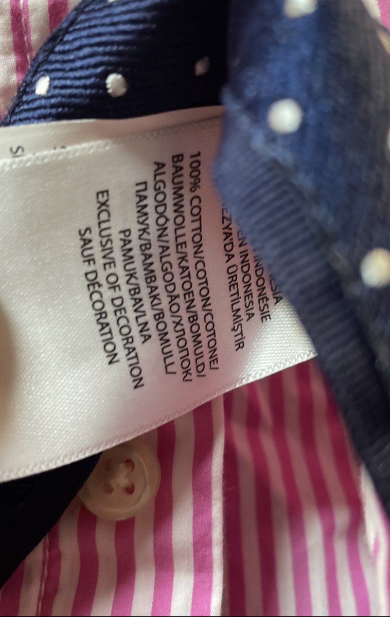 Polo Ralph Lauren Girls Pink White Striped Cotton Belted Shirt Dress Size 12