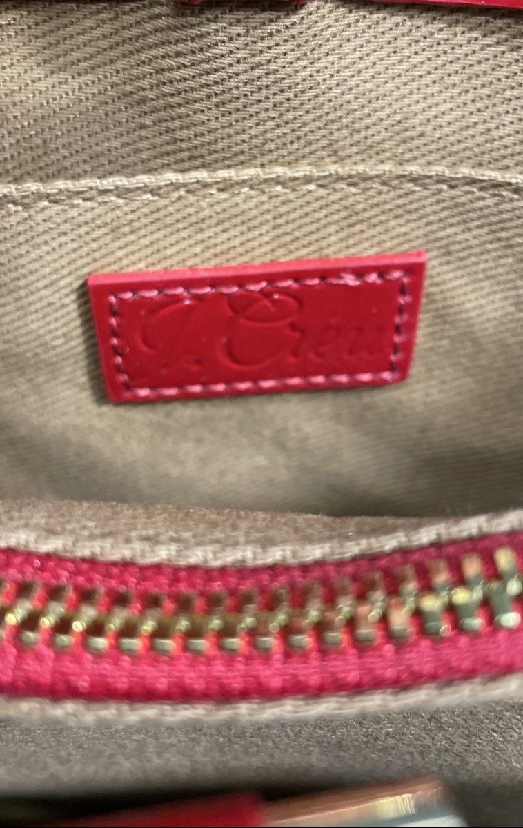 J.Crew Red Patent Leather Mini Satchel Crossbody Bag Gold Hardware