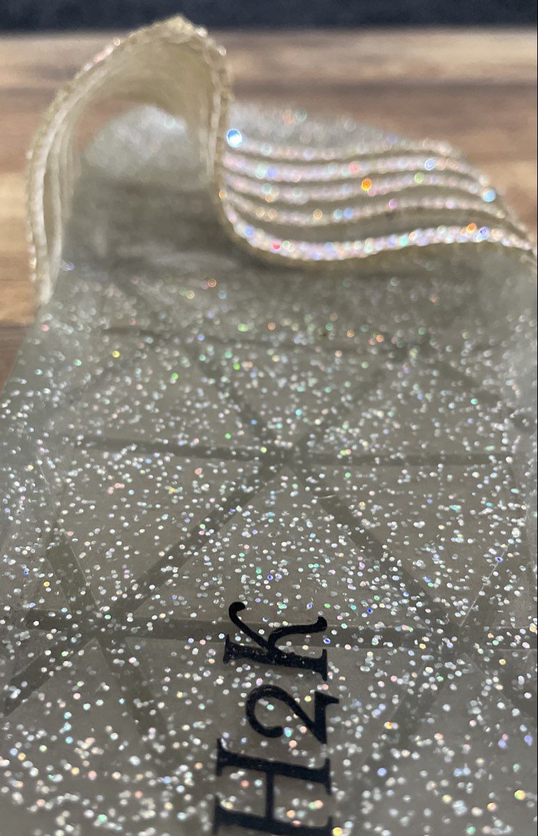 H2K Clear Transparent Silver Glitter Rhinestone Jelly Slides Women's Size 11
