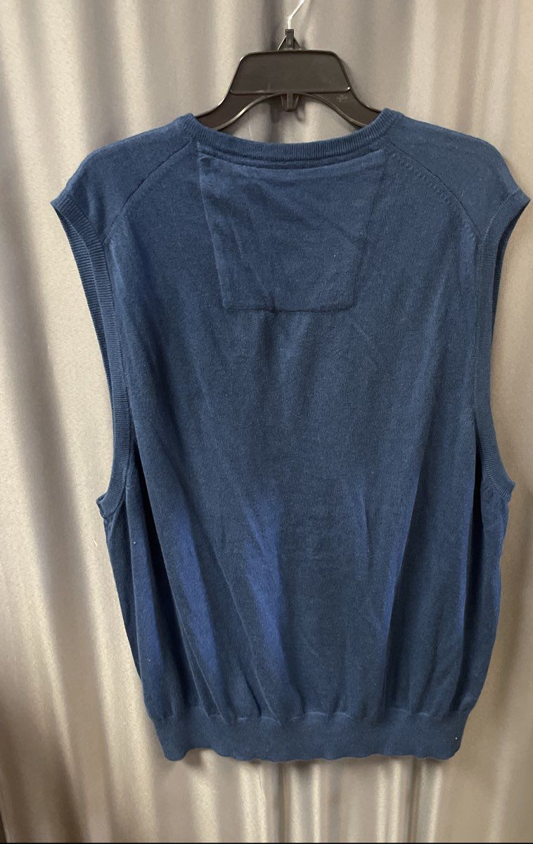 Izod Men's Blue Heritage Essentials V-Neck Wool Blend Sweater Vest NWT XXL