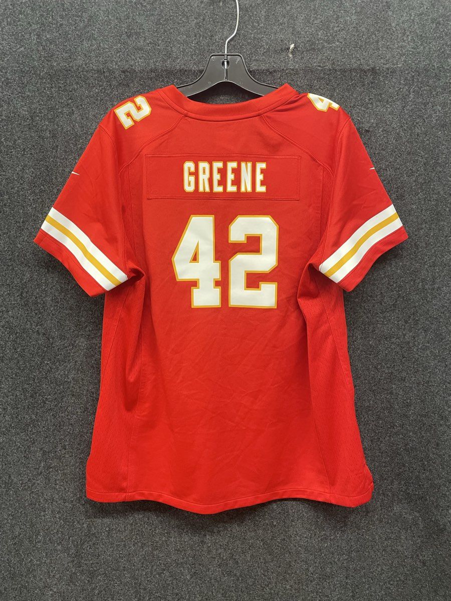 Nike Men's Kansas City Chiefs #42 Greene Red On Field Football Jersey Size L