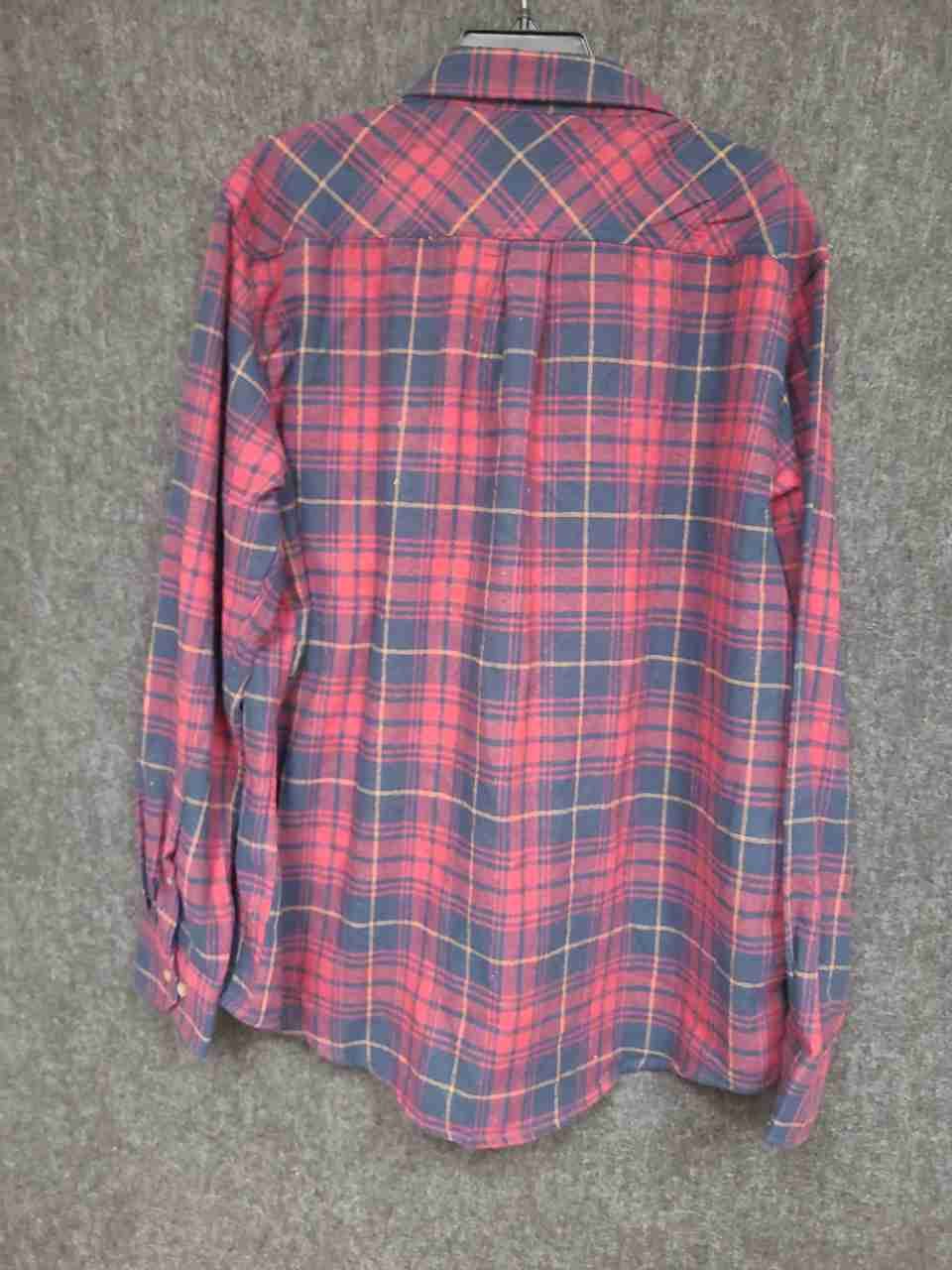 One Day Away Men's Red Plaid Flannel Long Sleeve Button Down Shirt NWT XL