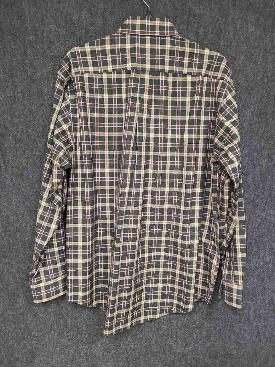 Brooks Brothers Men's Green Brown Plaid Supima Cotton Non-Iron Shirt Sz M