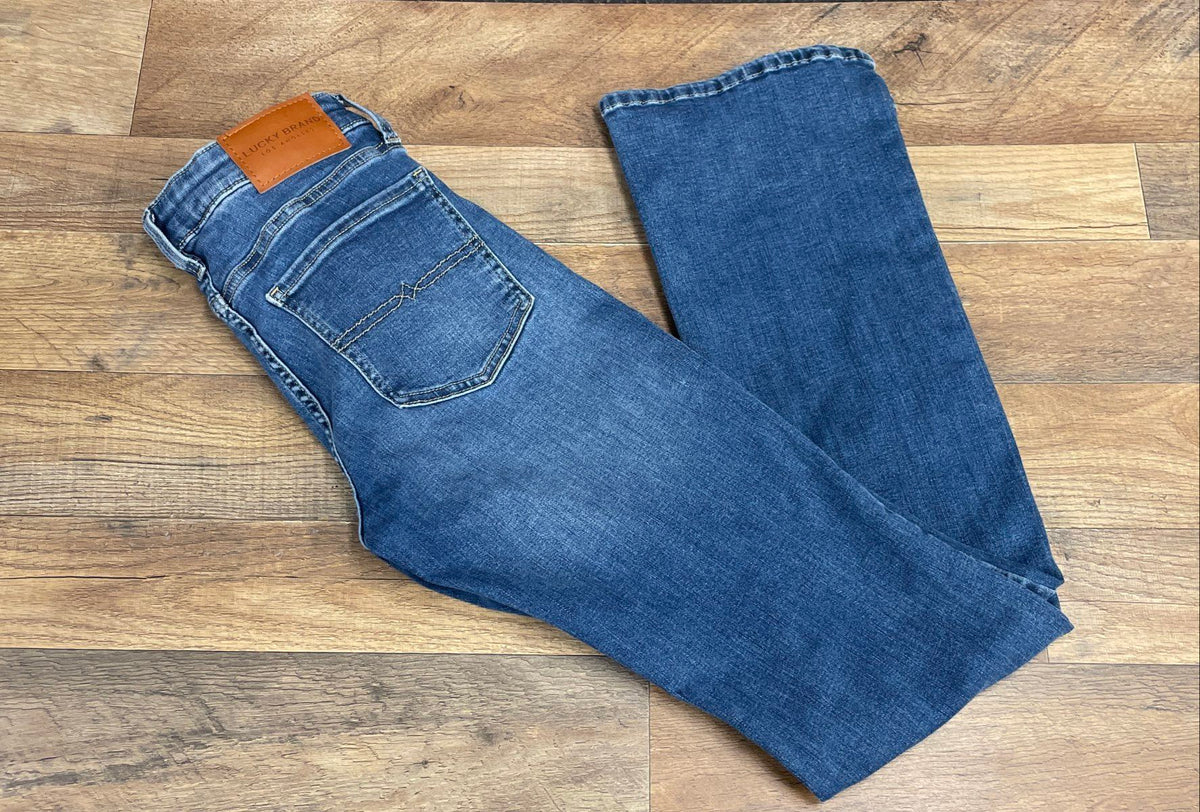 Lucky Brand Women's Sweet Boot Blue Faded Denim Bootcut Jeans Sz 2/26 Regular