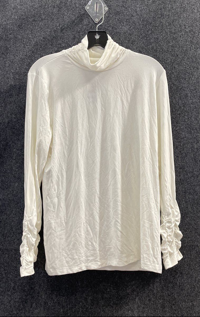 Alfani Women's White Ruched Long Sleeve Turtleneck Sz XL NWT