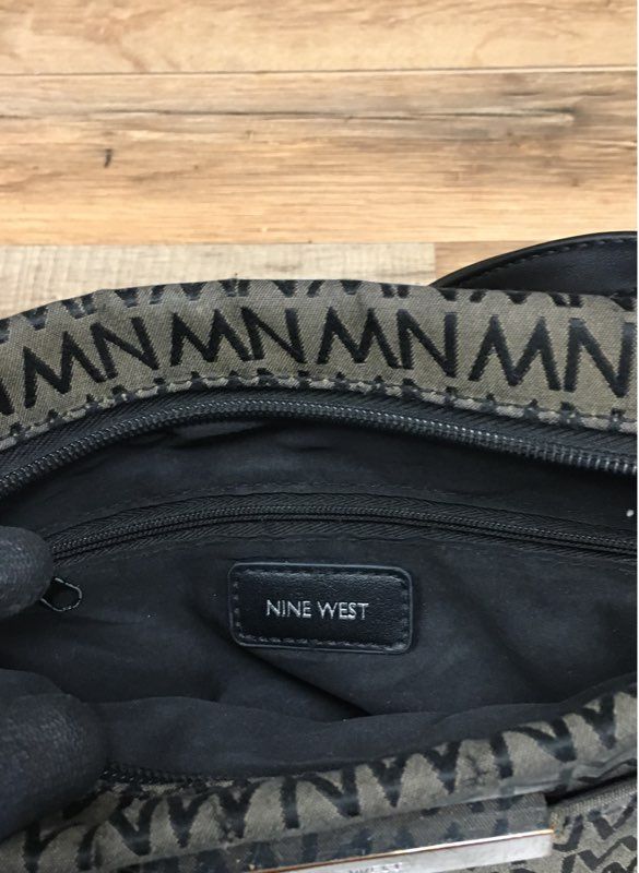 Vintage Y2K Nine West Brown Black NW Monogram Logo Crossbody Purse Bag
