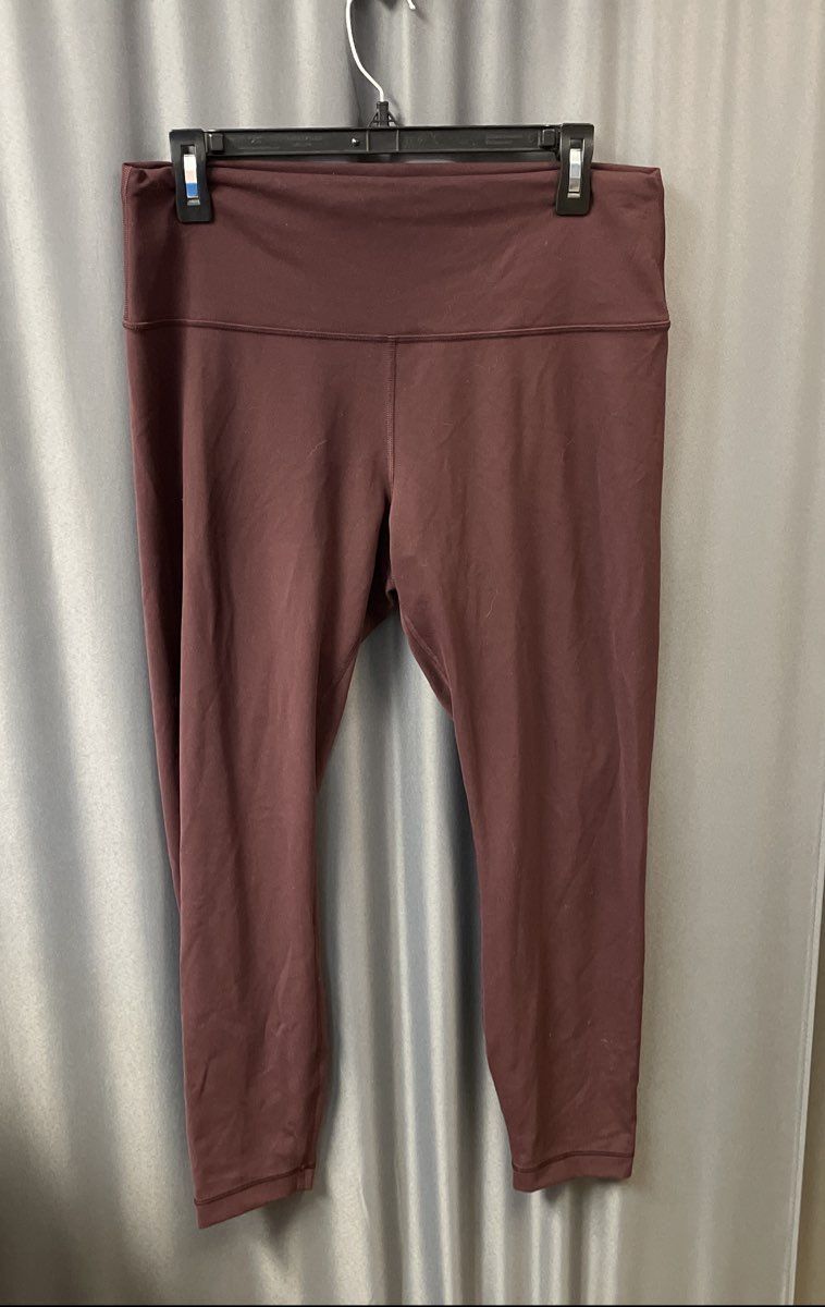 Lululemon Women's Wunder Train High-Rise Tight 25" Burgundy Leggings Size 14