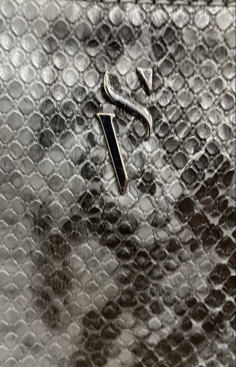 Simply Vera Vera Wang Grey Snakeskin Print Shoulder Bag Tote Gunmetal Hardware