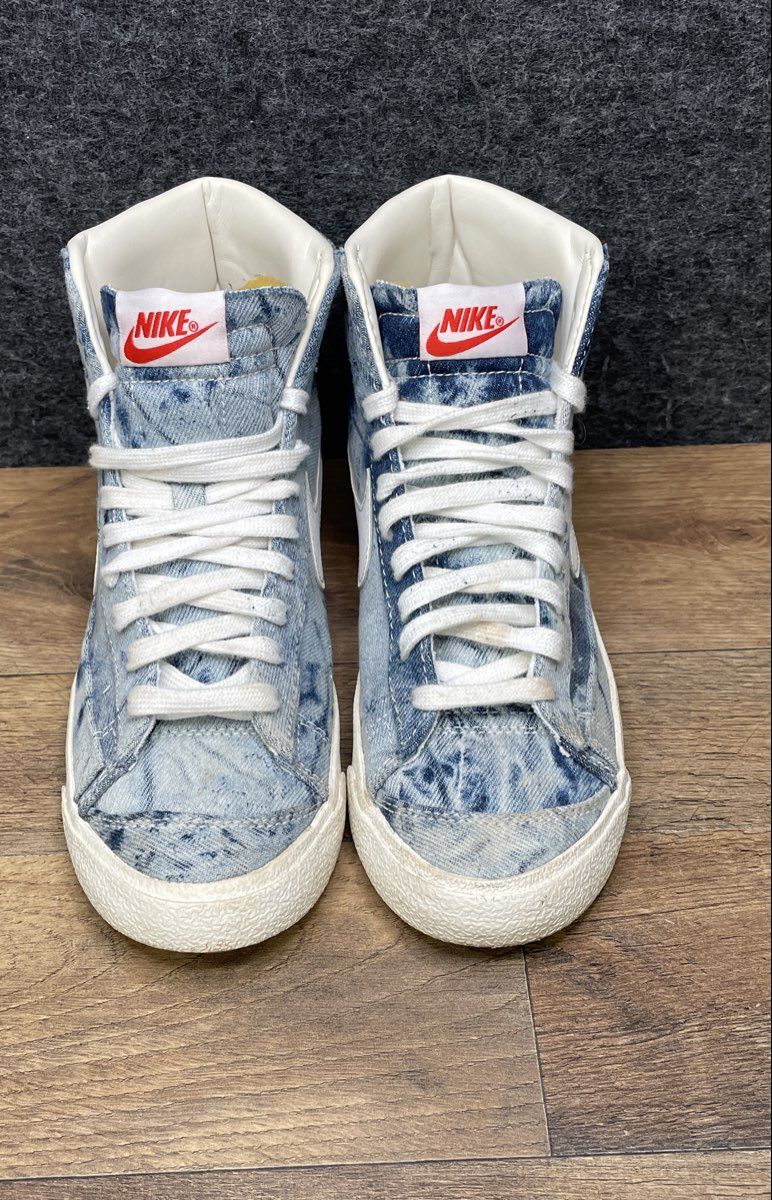 Nike Blazer Mid 77 Vintage Acid Wash Denim Stone Wash Blue White Size Unknown