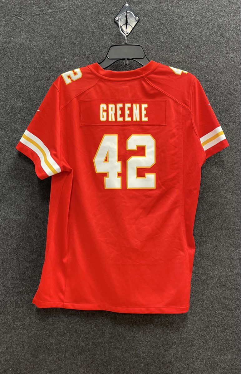 Nike Men's Kansas City Chiefs Greene #42 NFL Jersey Red AFL Patch Sz XL