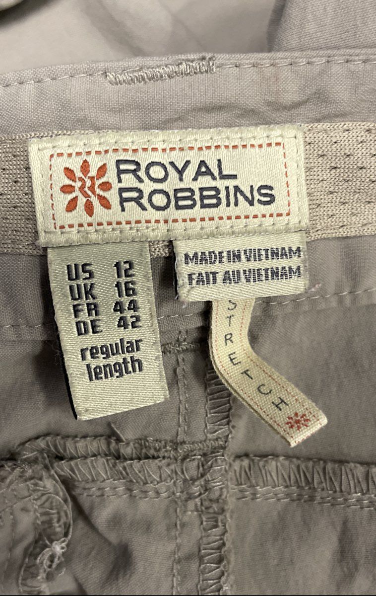 Royal Robbins Women's Discovery Pants Tan Stretch Nylon Hiking Outdoor Sz 12
