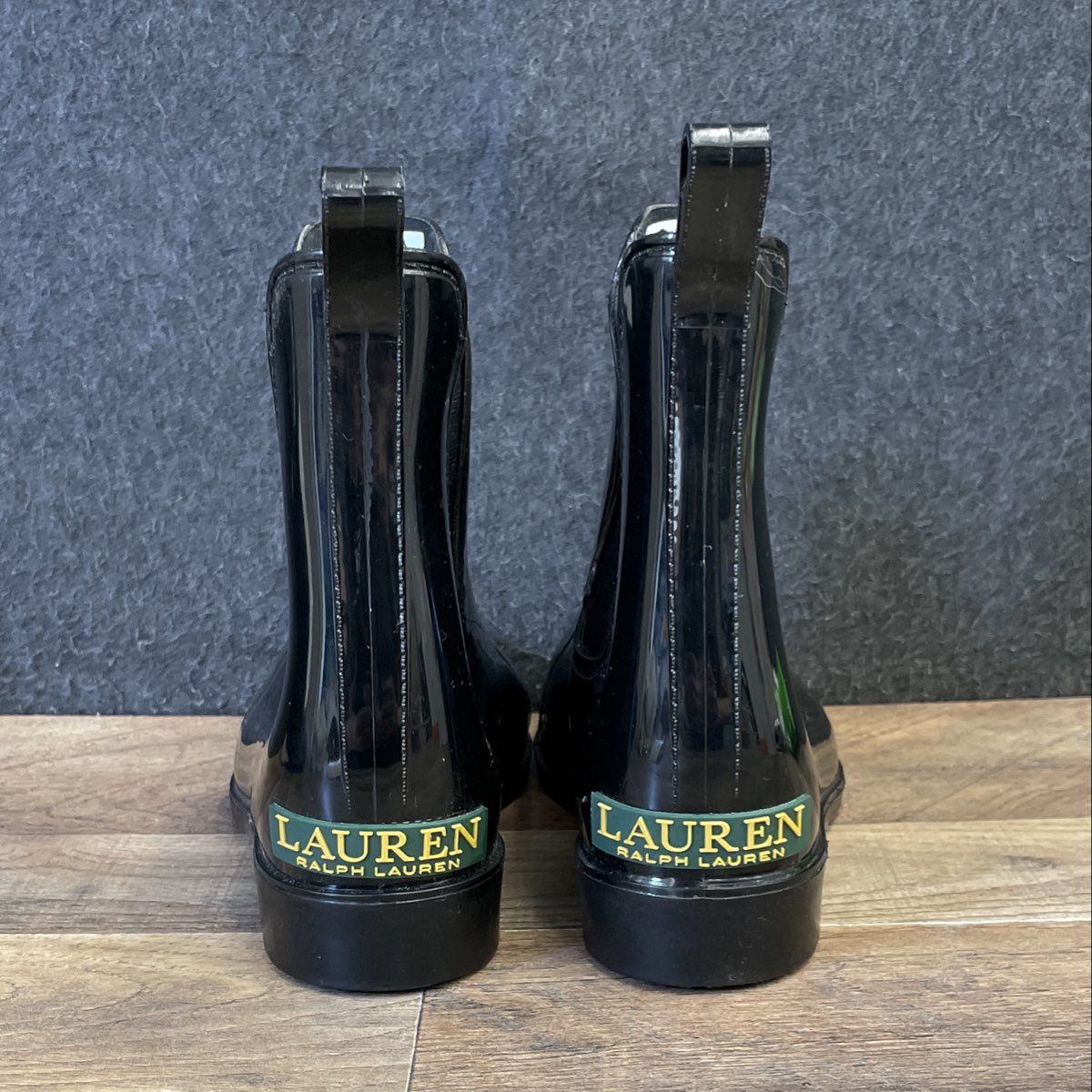 Lauren Ralph Lauren Tally-Bo-Rai Black Chelsea Rain Boots Women's Size 7B