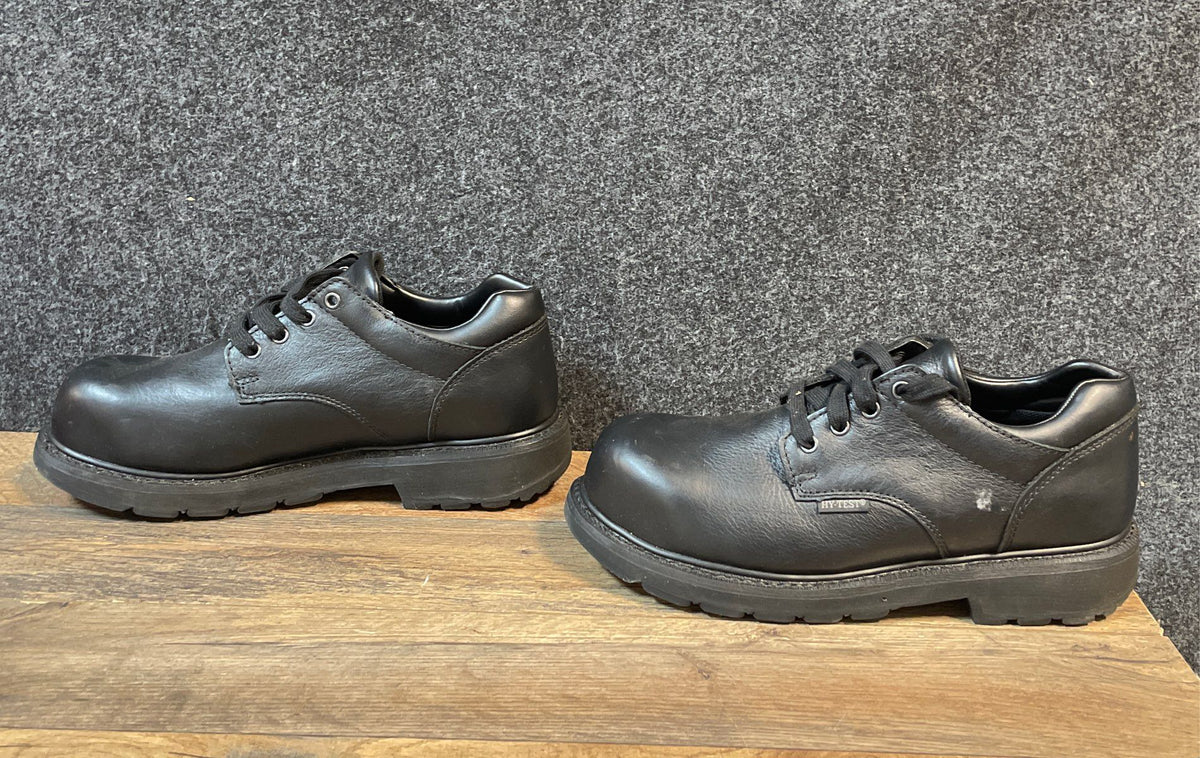 Hy-Test K10800 Black Leather Safety Toe Work Oxford Shoes Size 10E