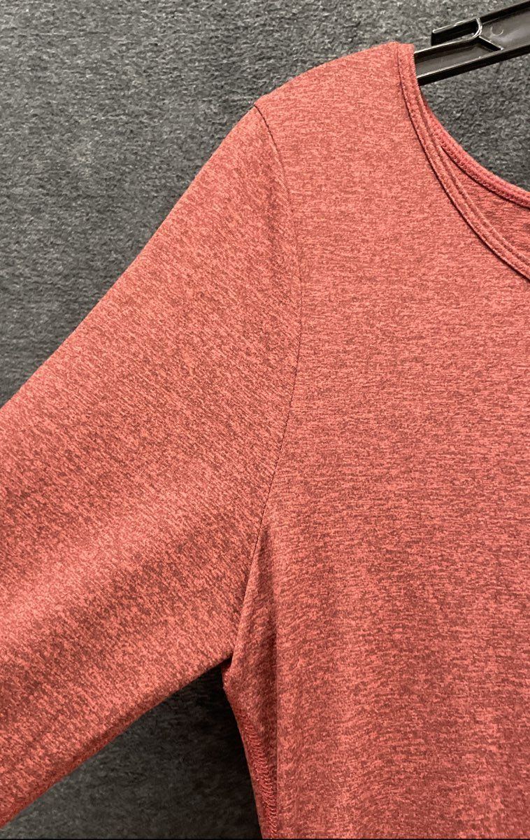 Patagonia Women's Kamala Dress Heathered Red Criss Cross Back 3/4 Sleeve Sz S