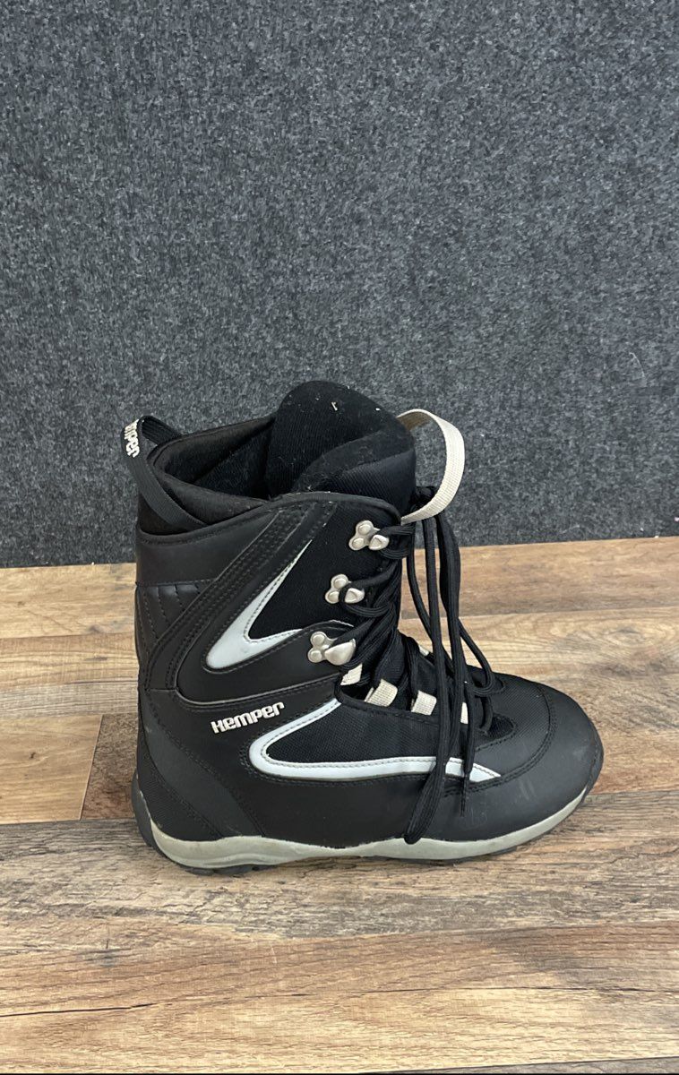 Kemper Snowboard Boots Black Silver Traditional Lace Size 8