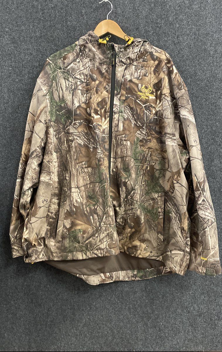 Realtree Men's Camo Full Zip Hooded Jacket Xtra Scent-Factor Softshell Sz 3X