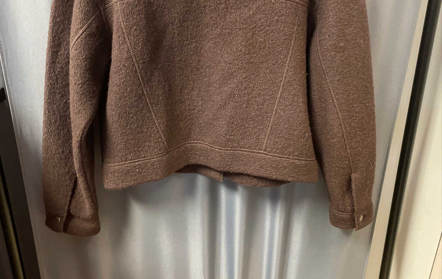 Vintage 90s Telluride Clothing Co Women's Brown Boiled Wool Shacket Jacket Sz M
