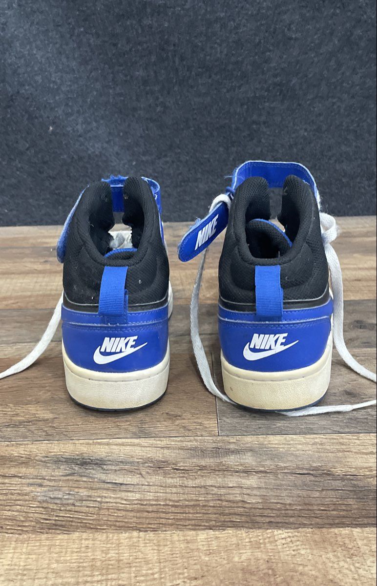 Nike Court Borough Mid 2 Black Hyper Royal GS Sneakers Size 6.5Y