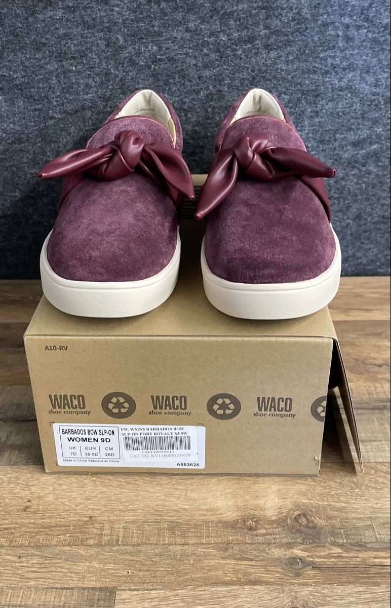Waco Shoe Company Barbados Bow Slip-On Port Royale Sneakers Size 9 Wide DS NIB