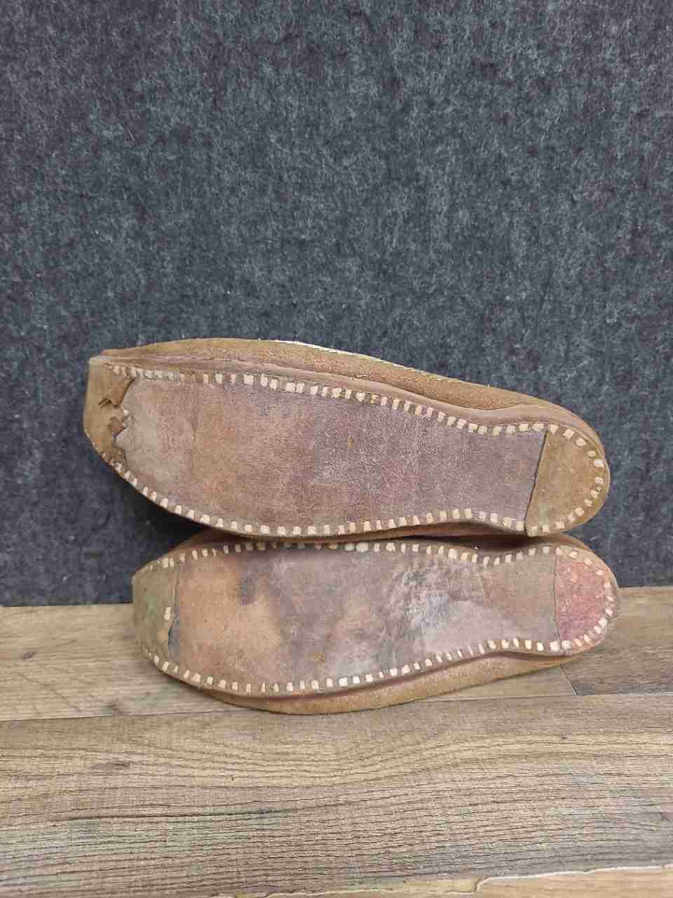 Vintage Gold Embroidered Indian Jutti Mojari Genie Khussa Shoes Men's Size 8