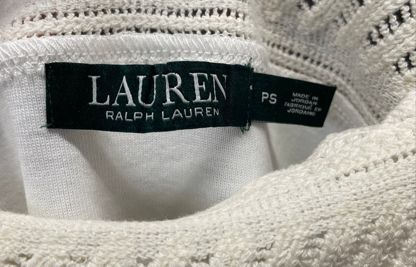 Ralph Lauren Women's White Sleeveless Crochet Trim Sheath Dress Sz PS NWT